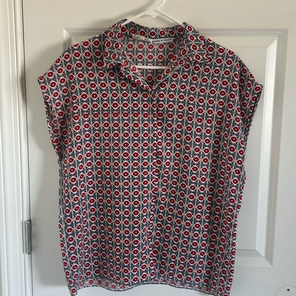 Alfred and Sisters Printed Button Up Shirt Claire Blouse Size 2 - Picture 1 of 7
